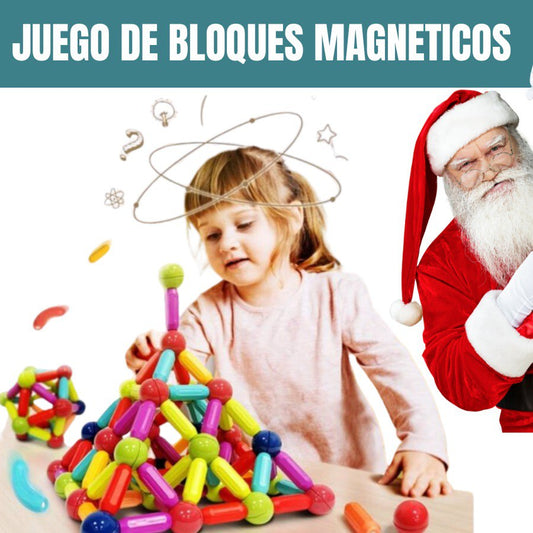 JUEGO DE BLOQUES MAGNETICO PARA NIÑOS DE 64 PIEZAS